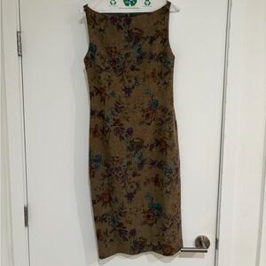 Ralph Lauren Brown Floral Midi Dress